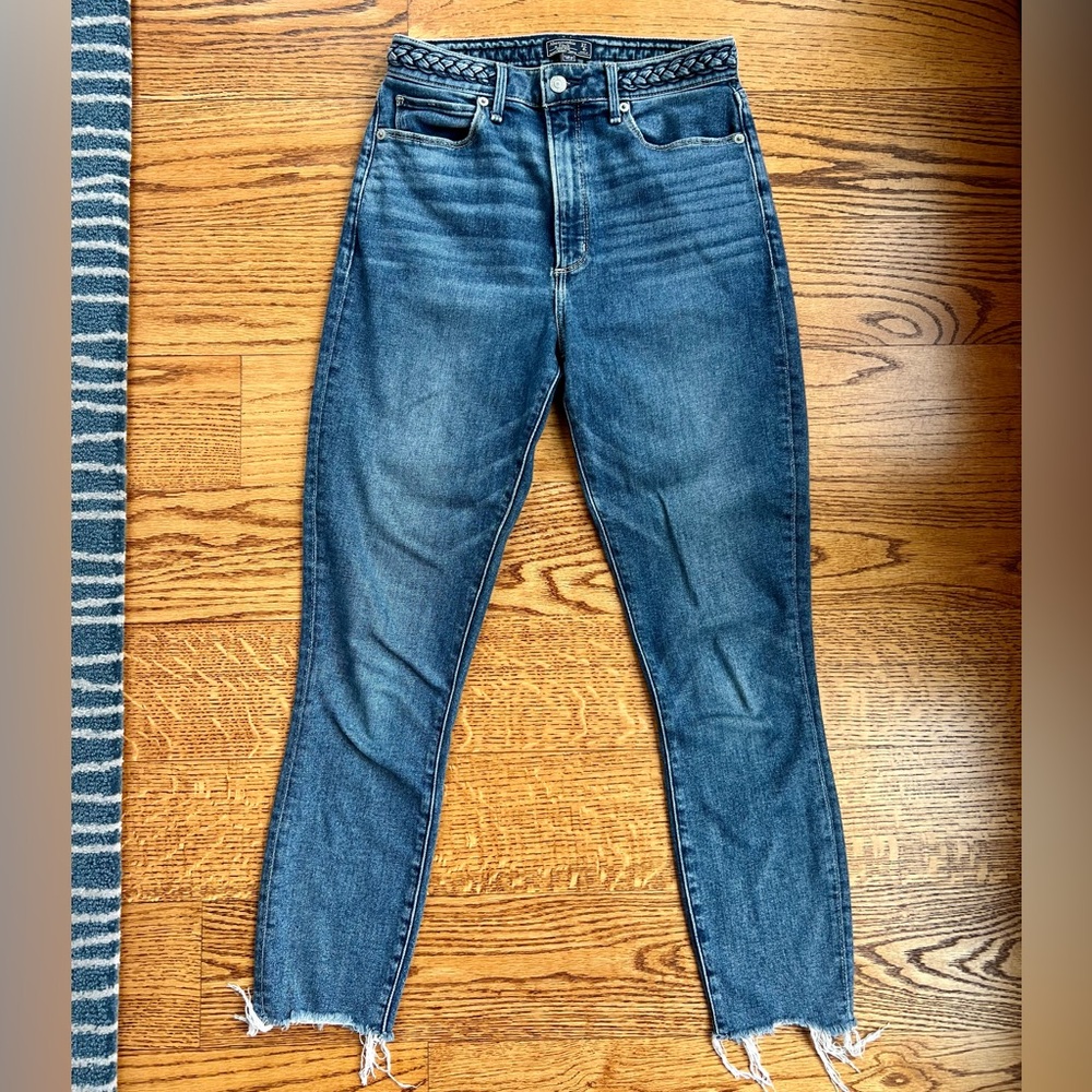 Abercrombie & Fitch Curve Love high rise skinny jeans with braided waistband